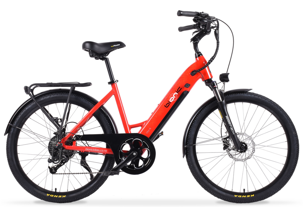 Bionic City-X2 Sensordrive electric bike with hub motor in red