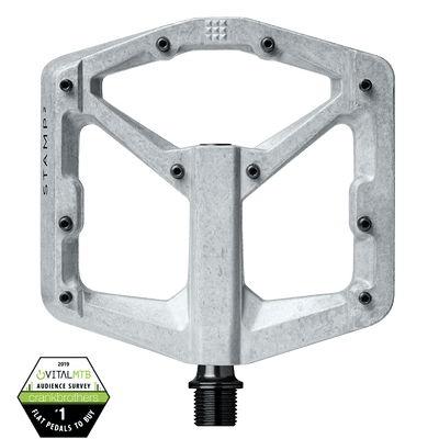 Crankbrothers Flat MTB pedals - Stamp 2 Large in Raw Silver