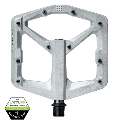 Crankbrothers Flat MTB pedals - Stamp 2 Large in Raw Silver