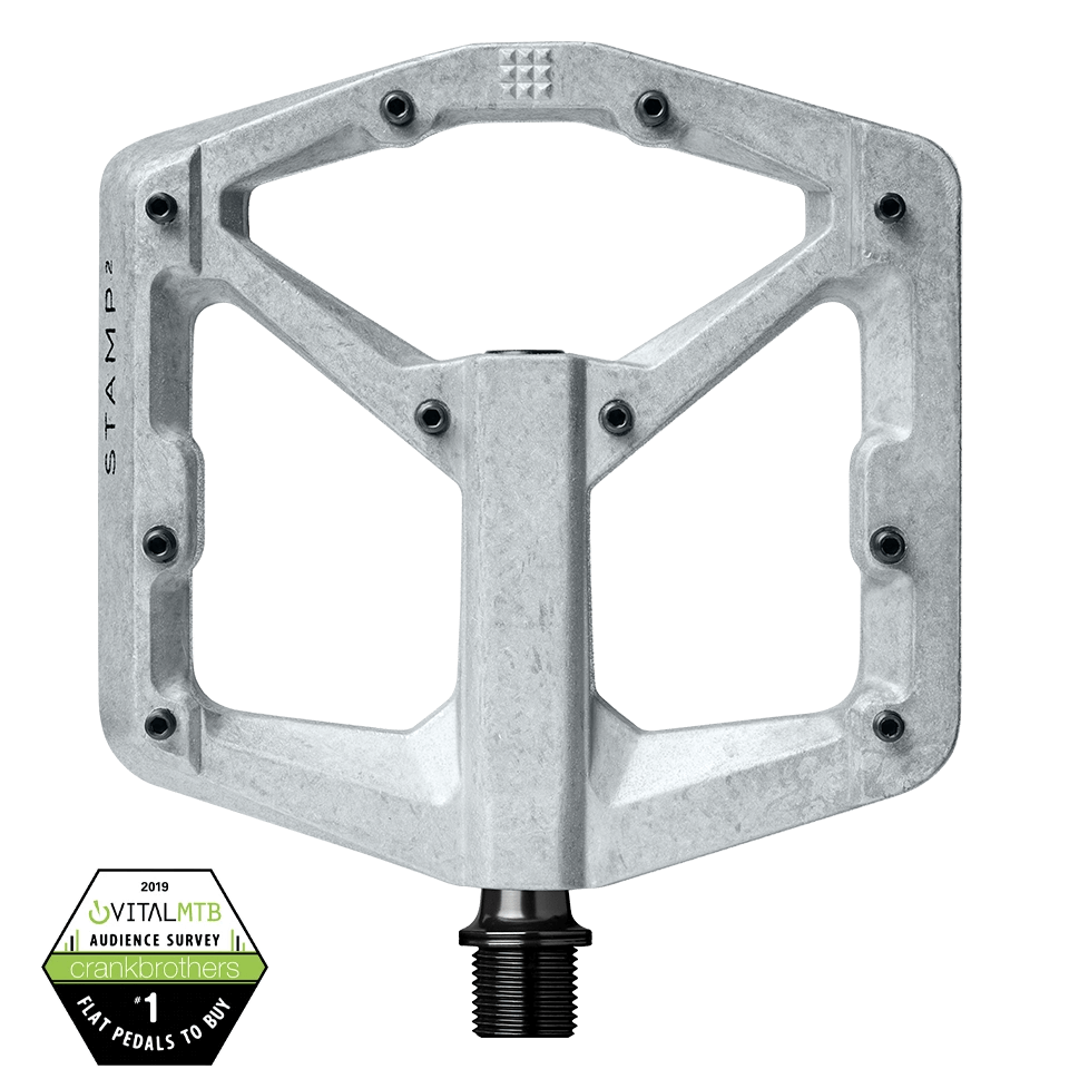 Crankbrothers Flat MTB pedals - Stamp 2 Large in Raw Silver