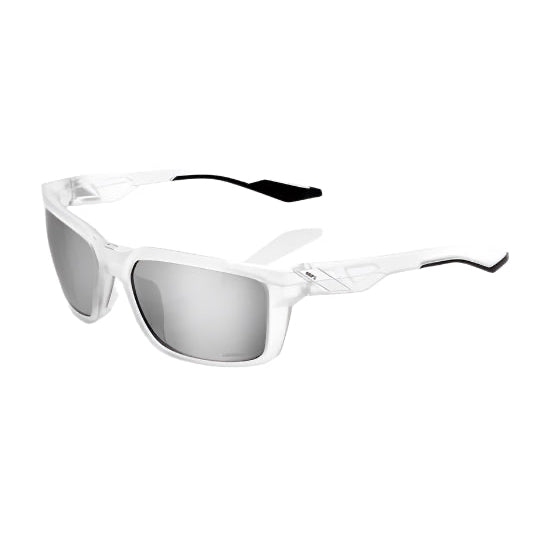 100% Daze Sunglasses - Matte Translucent Crystal Clear - Silver Mirror Lens