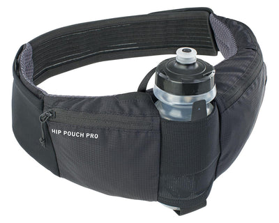 Evoc Hip Pouch Pro + Drink Bottle 0.55L in black.