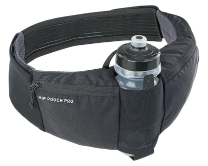 Evoc Hip Pouch Pro + Drink Bottle 0.55L in black.