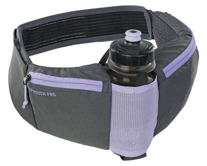 Evoc Hip Pouch Pro + Drink Bottle 0.55L in black / purple