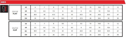 Leatt Shoes size chart