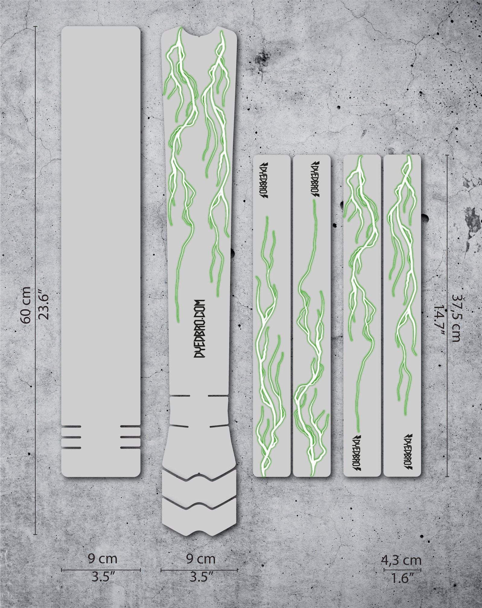 Dyedbro Lightning Green Frame protection kit