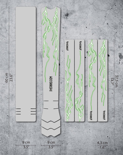 Dyedbro Lightning Green Frame protection kit