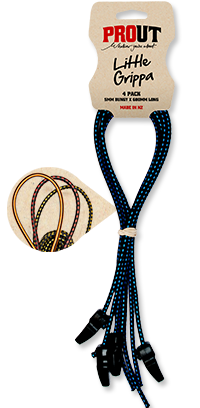 Prout Little Grippa Bungy Cord 5mm x 600mm long (4 pack) in blue