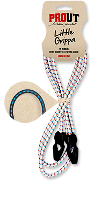 Prout Little Grippa Bungy Cord 8mm x 1 metre long in white