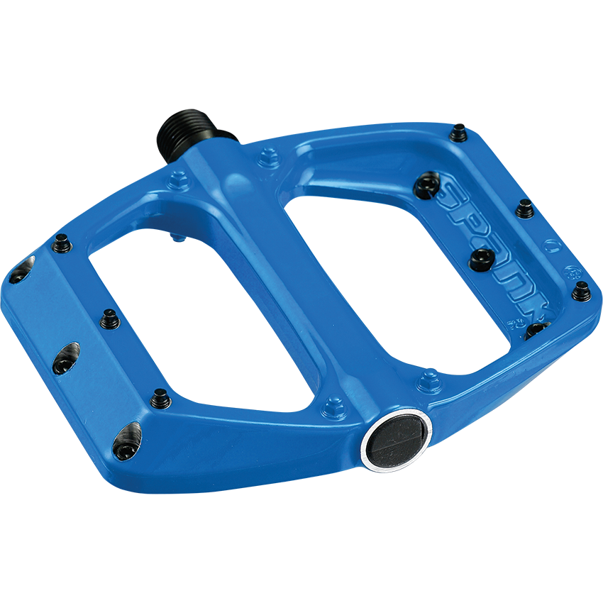 Spank Spoon DC MTB Flat Pedal in blue side