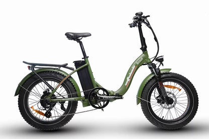 Watt Wheels Scout Electric Folding Bike in Green Low step frame
