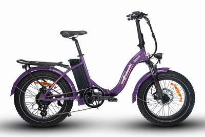 Watt Wheels Scout Electric Folding Bike in Violet Low step frame