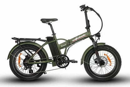 Watt Wheels Scout Electric Folding Bike in Green Standard step frame