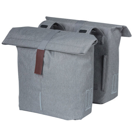 Basil City Double Bag 28-32L Grey Melee