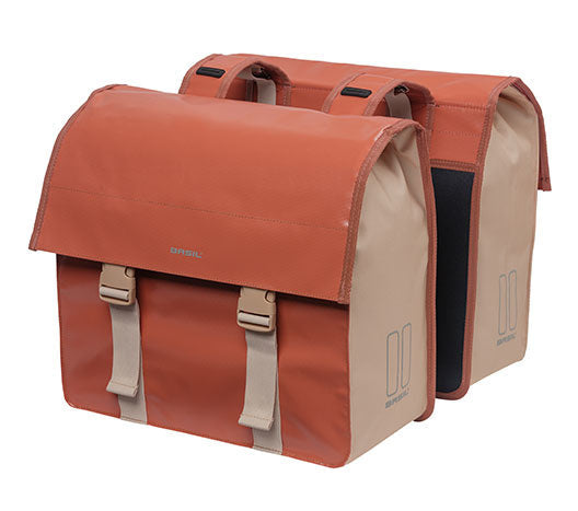 Basil Urban Load Double Bag, Terra Red/Rose